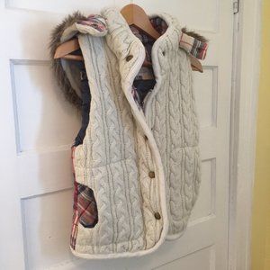 Urban Heritage Cream and Plaid Vest